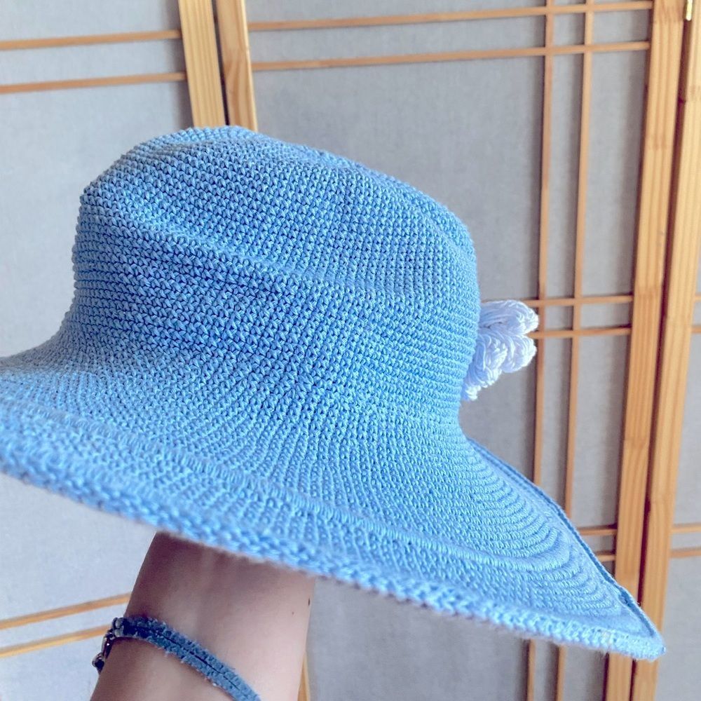 - Blue Floppy Hat. Clip any Pin You Want In!